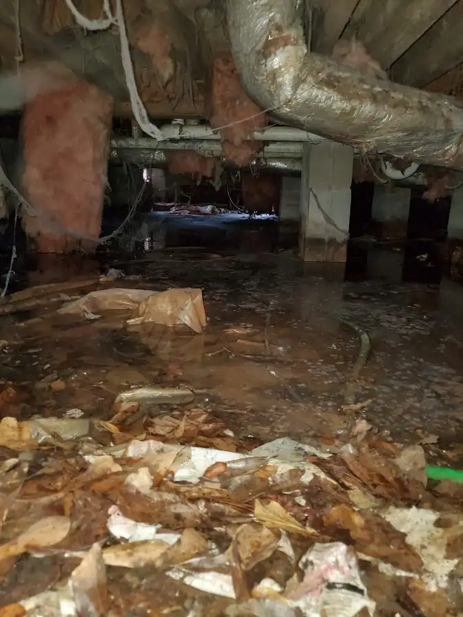 Crawl space flood assessment for Commercial Water Damage Restoration in Aurora